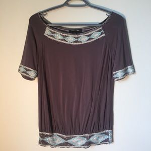 Beaded Short Sleeve Top